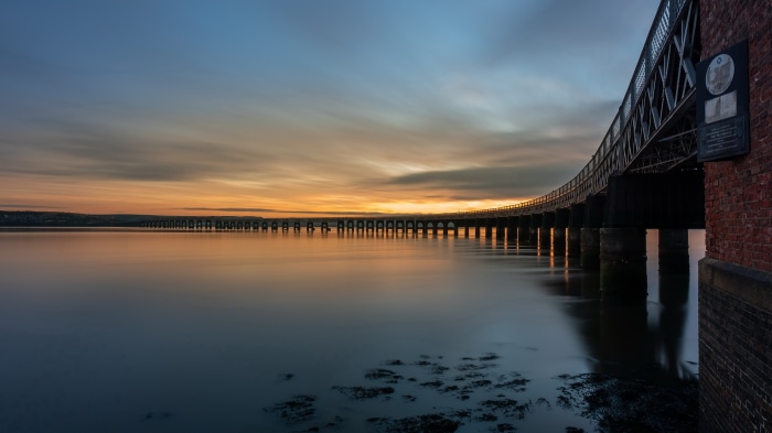 Tay Bridge at sunset 4K