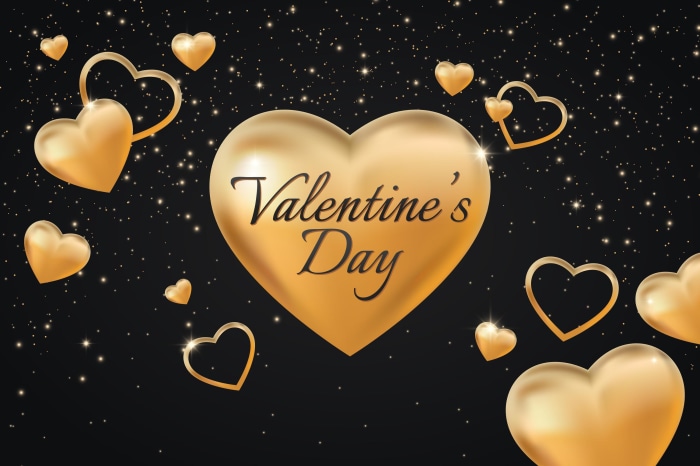 Golden Hearts Valentine's Day Background