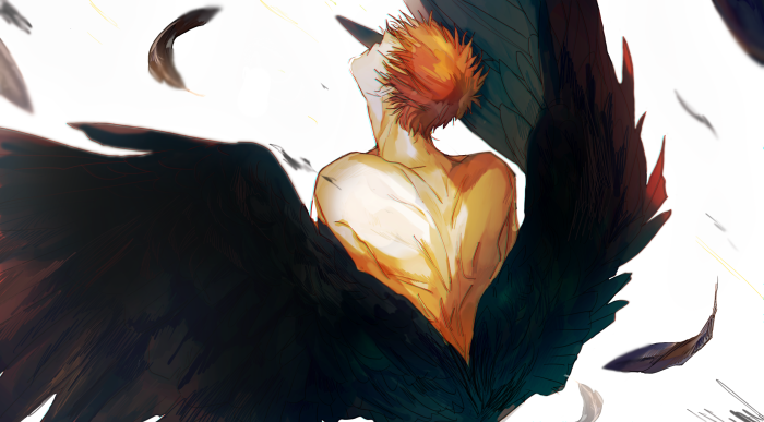 Ichigo Kurosaki with black wings