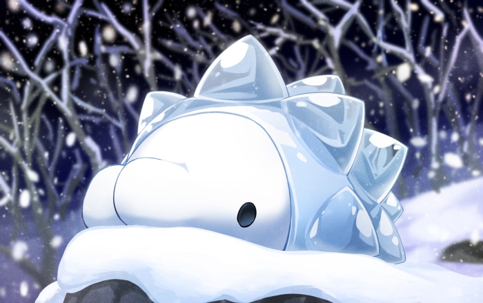 Snom from Pokémon Sword and Shield in snow