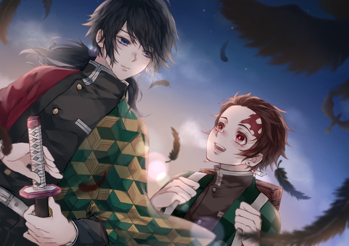 Tanjiro Kamado and Giyuu Tomioka from Demon Slayer 4K