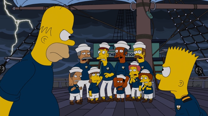 The Simpsons 4K: Homer and Bart on a Ship