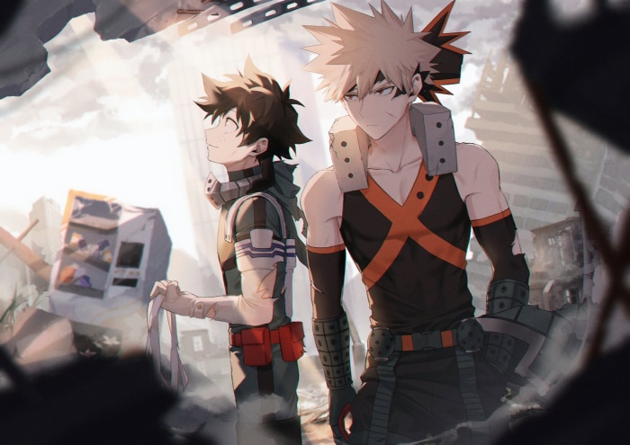 Izuku Midoriya and Katsuki Bakugou from My Hero Academia