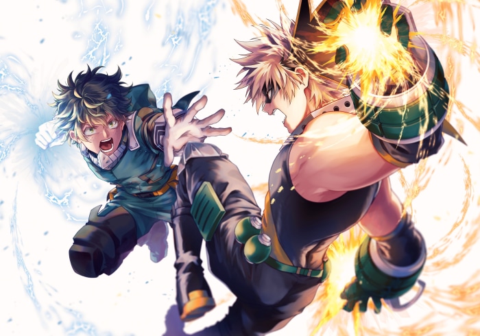 Izuku Midoriya and Katsuki Bakugou from My Hero Academia