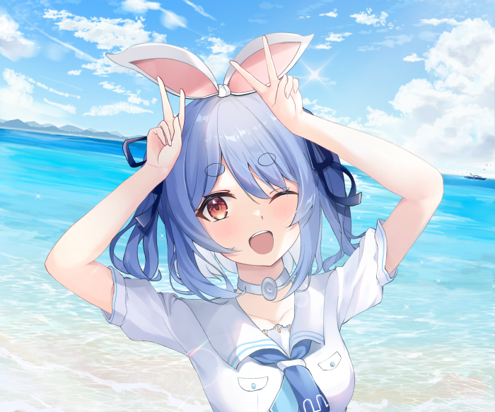 Usada Pekora from Hololive at the Beach
