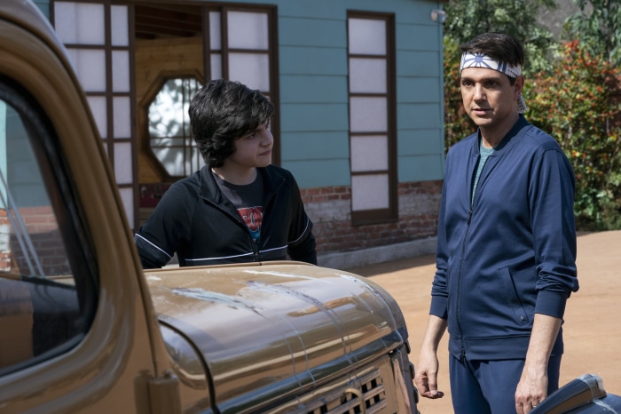 Daniel LaRusso and boy from Cobra Kai