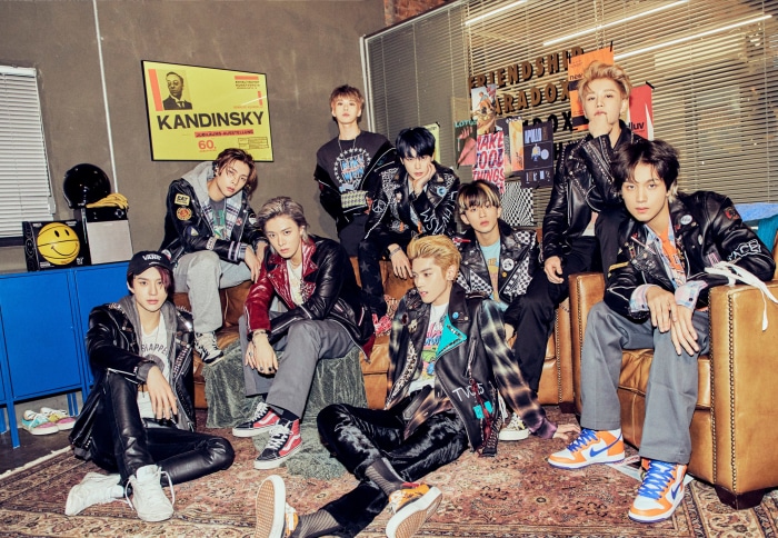 NCT members in leather jackets