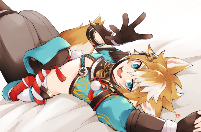 Gorou from Genshin Impact lying down