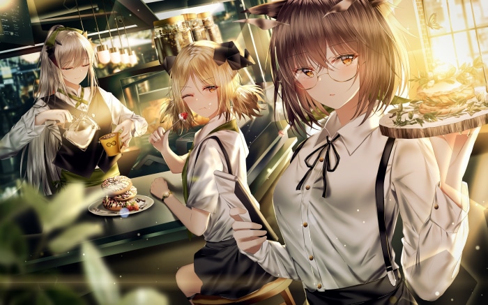 Silence, Ifrit, and Saria from Arknights 4K