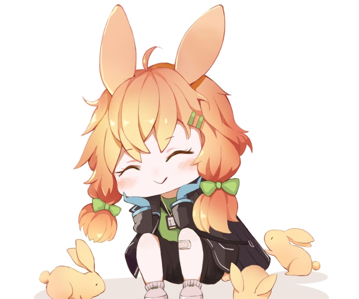 Kroos from Arknights with bunnies