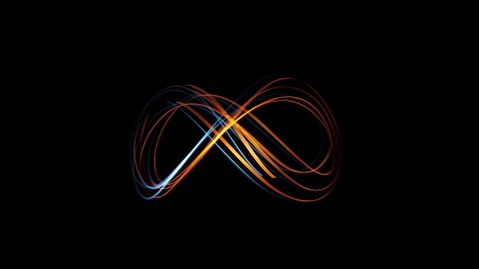 Infinity symbol made of light trails