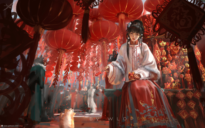Jade from GhostBlade celebrating Lunar New Year