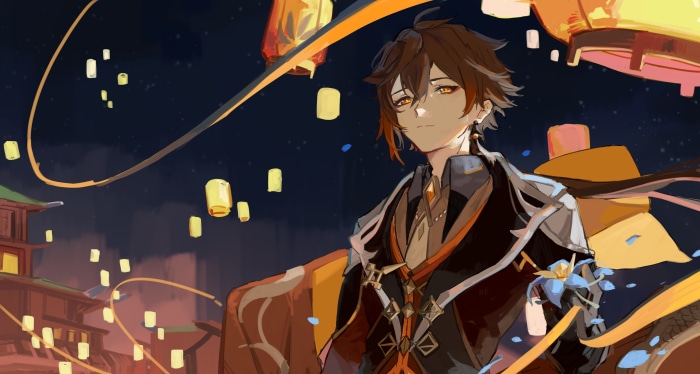 Zhongli from Genshin Impact during Lantern Rite