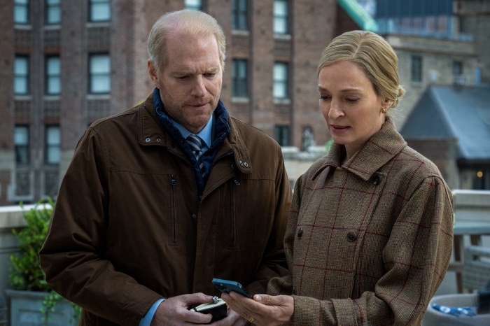Noah Emmerich and Uma Thurman in Suspicion 4K