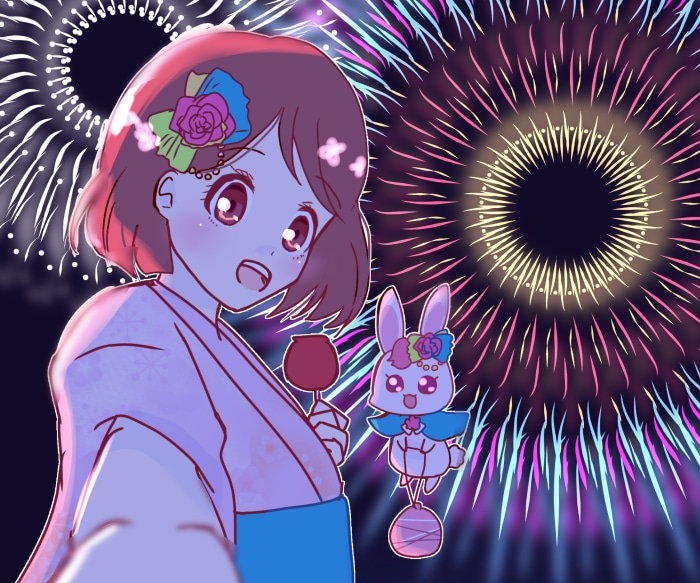 Nodoka Hanadera from Healin' Good PreCure with a rabbit