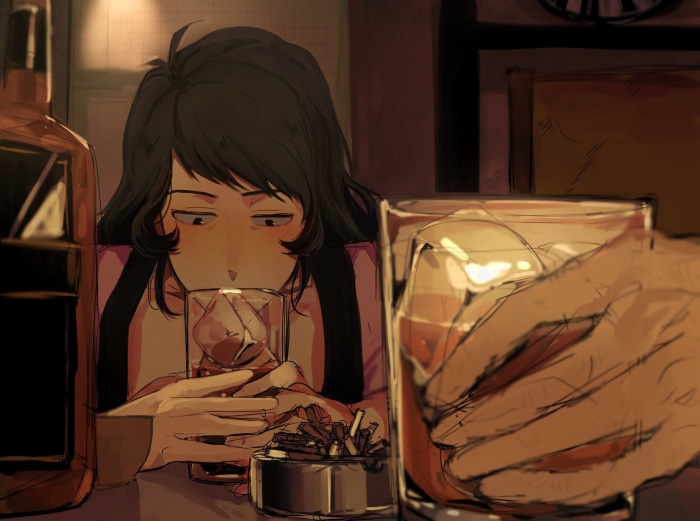 Lupin the Third and Goemon Ishikawa XIII at a bar