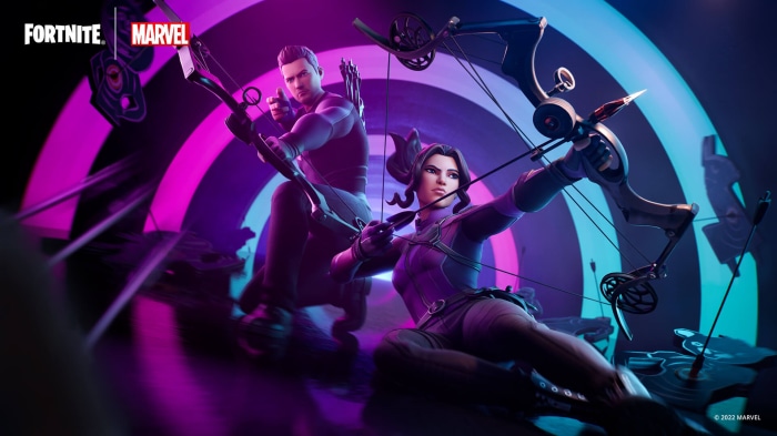 Hawkeye and Kate Bishop from Fortnite Marvel