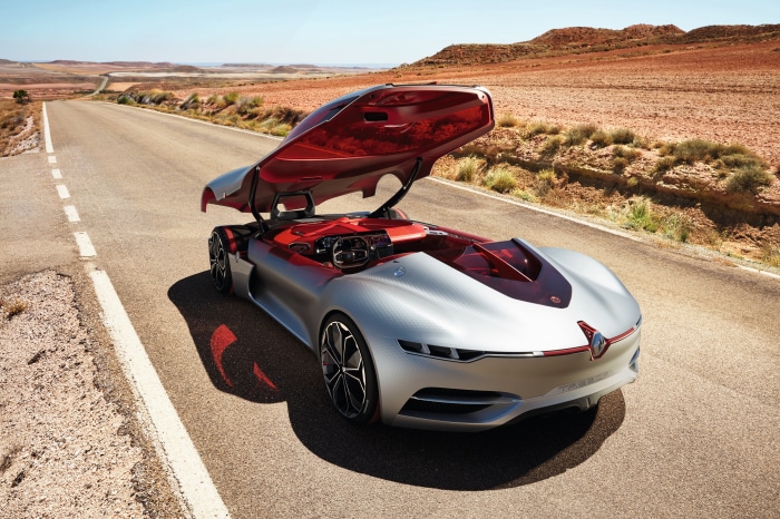 Renault Trezor Concept Car on Desert Road