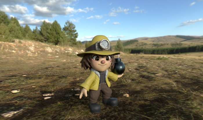 Spelunky 2 character holding a bomb