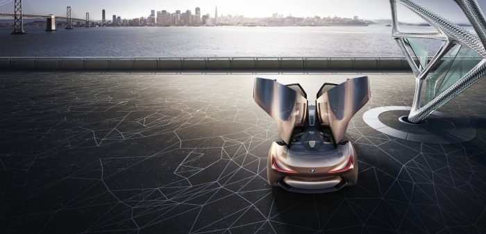 BMW Vision Next 100 concept car with doors open