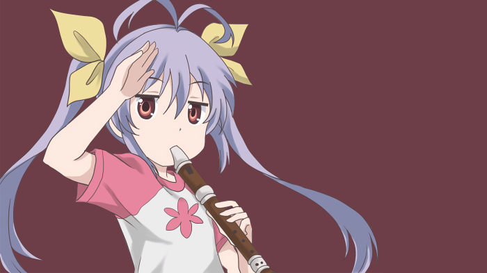 Renge Miyauchi from Non Non Biyori playing a recorder