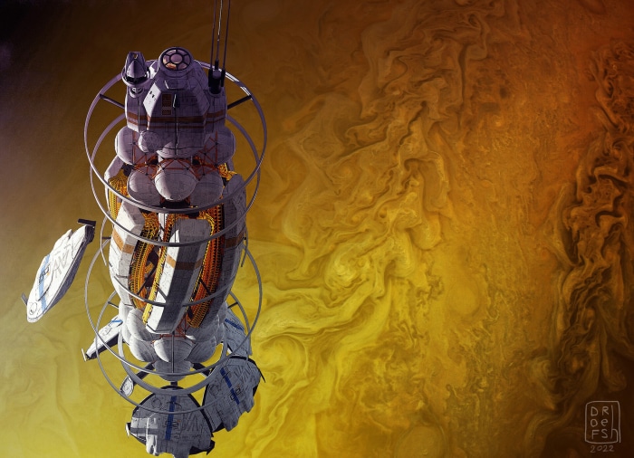 Spacecraft near Jupiter's Great Red Spot