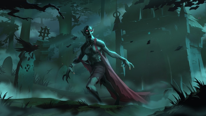 V Rising Vampire in a Graveyard
