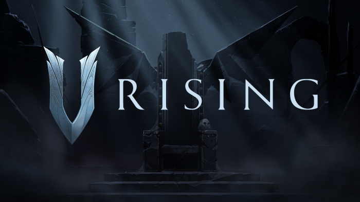 V Rising game logo with throne