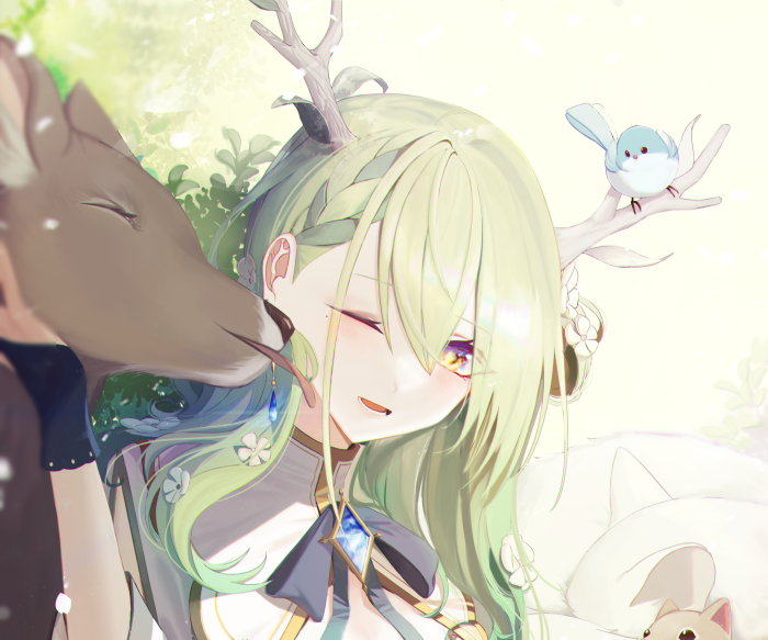 Ceres Fauna from Hololive with animals
