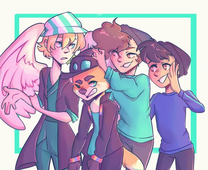 Dream SMP characters Philza, Wilbur Soot, Fundy, and Quackity