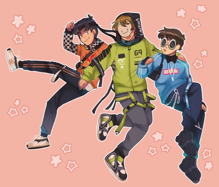 Dream SMP characters in anime style