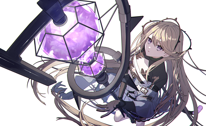 Indigo from Arknights with a crystal lantern