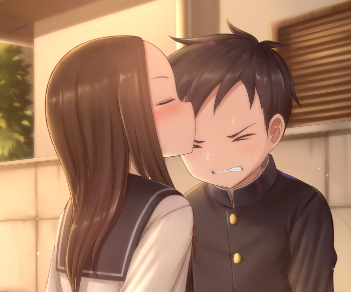 Takagi and Nishikata from Karakai Jouzu No Takagi-san