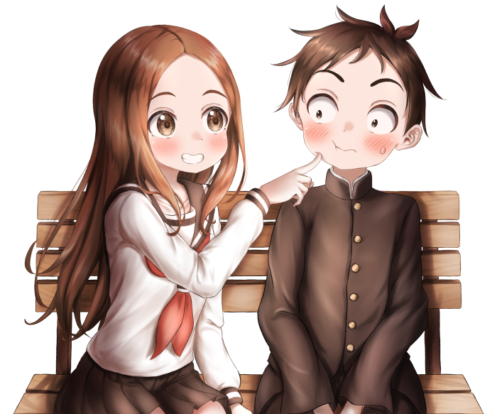 Takagi and Nishikata from Karakai Jouzu No Takagi-san