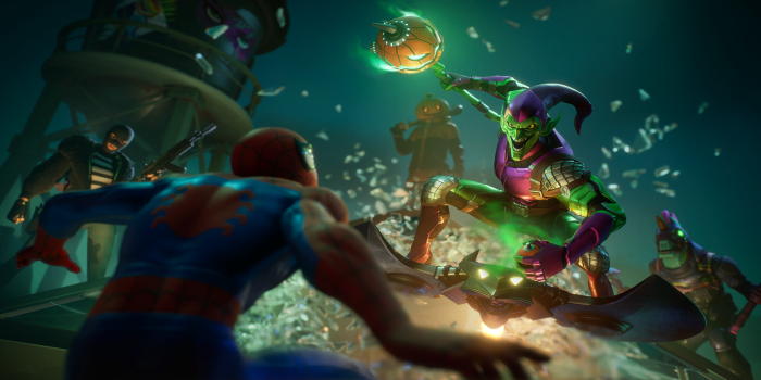 Spider-Man and Green Goblin in Fortnite