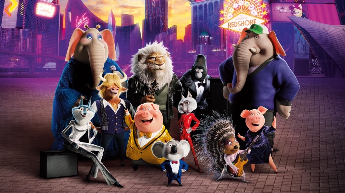 Sing 2 characters in a city setting