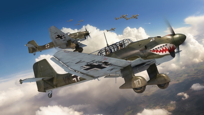Junkers Ju 87 Stukas of the Luftwaffe in flight