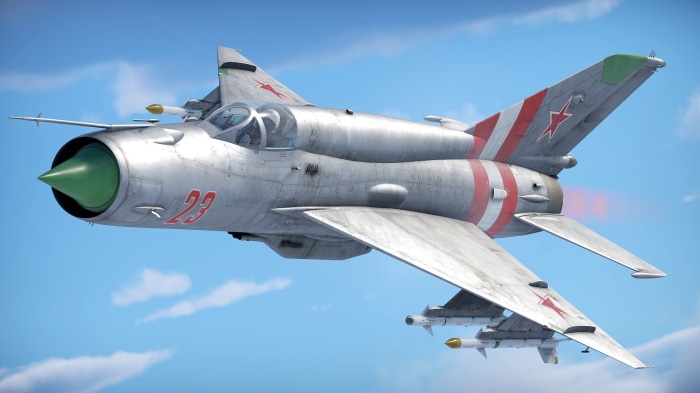 Mikoyan-Gurevich MiG-21 Warplane in flight