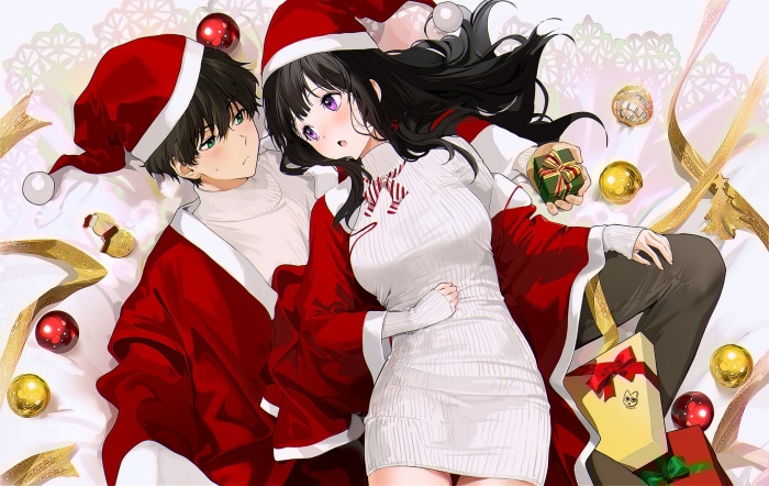 Hyouka: Hōtarō Oreki and Eru Chitanda in Christmas Outfits