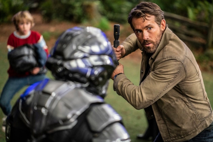 Ryan Reynolds and two children in The Adam Project