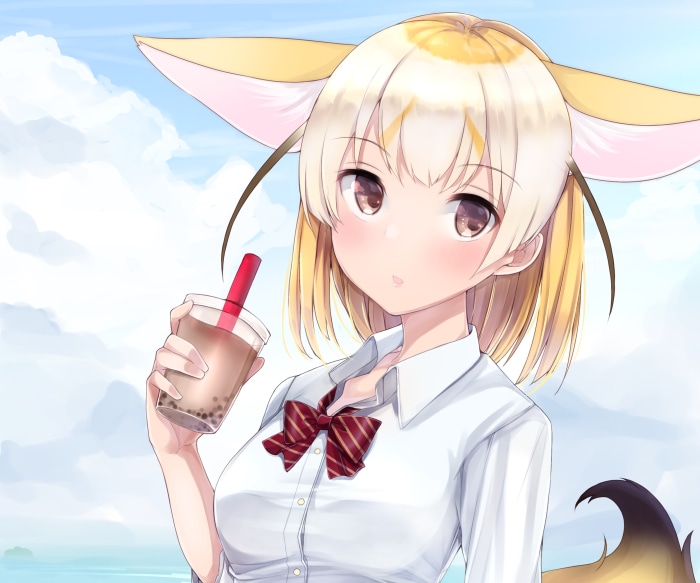 Fennec from Kemono Friends with Boba Tea