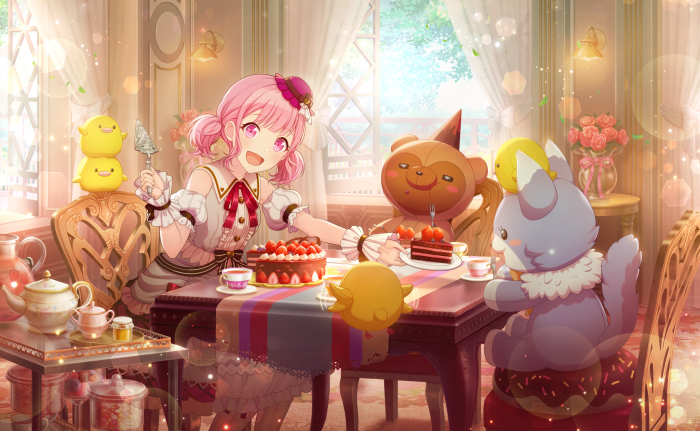 Otori Emu from Project Sekai: Colorful Stage! having tea party