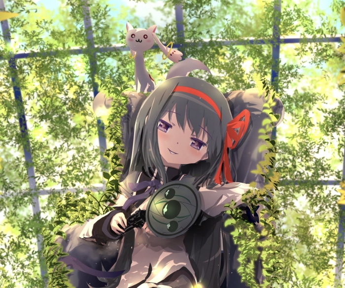 Homura Akemi and Kyubey from Puella Magi Madoka Magica