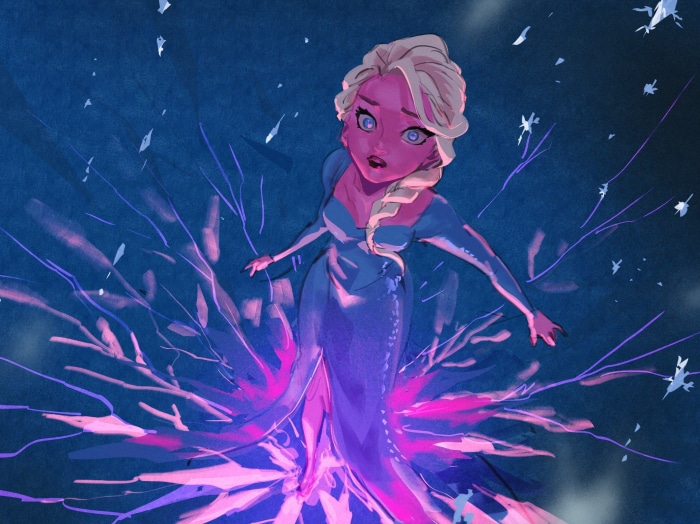 Elsa from Frozen with ice magic