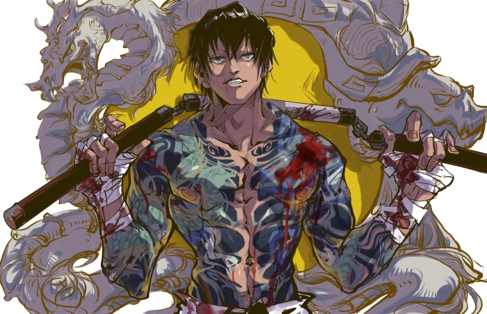 Toji Fushiguro from Jujutsu Kaisen with Nunchucks