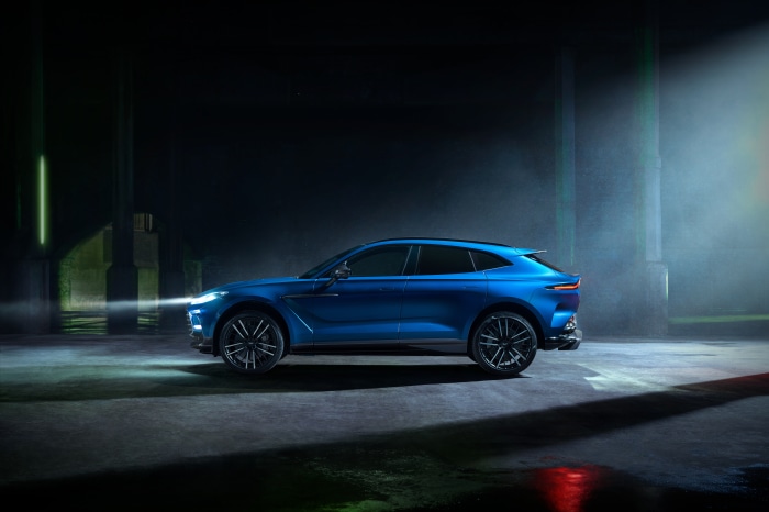 Blue Aston Martin DBX707 SUV