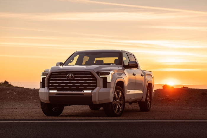 Toyota Tundra Capstone CrewMax truck at sunset