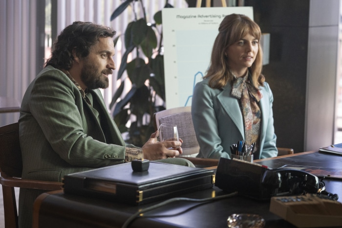 Jake Johnson and Ophelia Lovibond in MINX