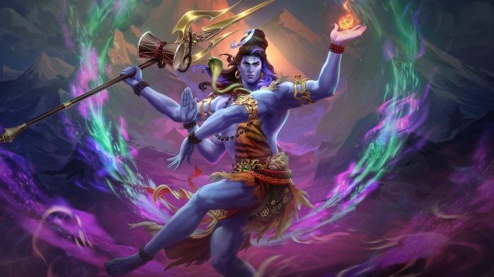 Shiva God in Mystic Battle Pose
