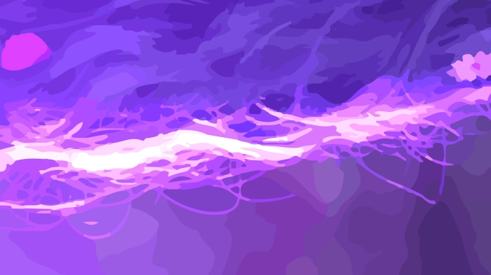 Abstract Purple Sky with Pink Sun